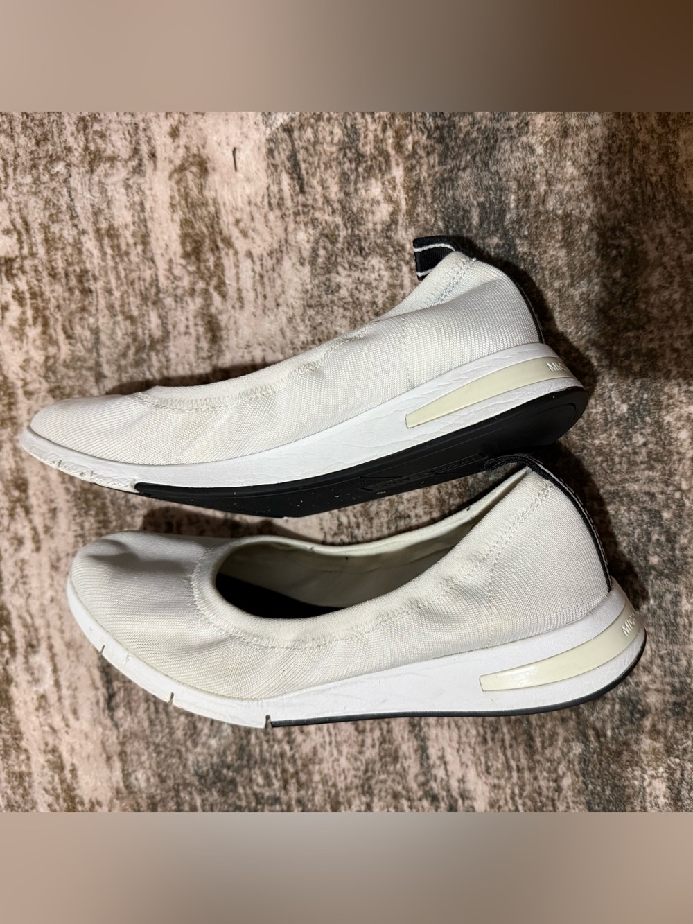 Michael Kors White Upton Ballet Slip-On Sneakers-logo at the heel (10-ladies) - Picture 2 of 12